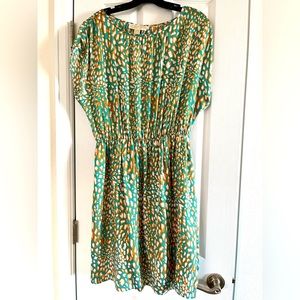 Michael Kors Turquoise and Orange Print Dress